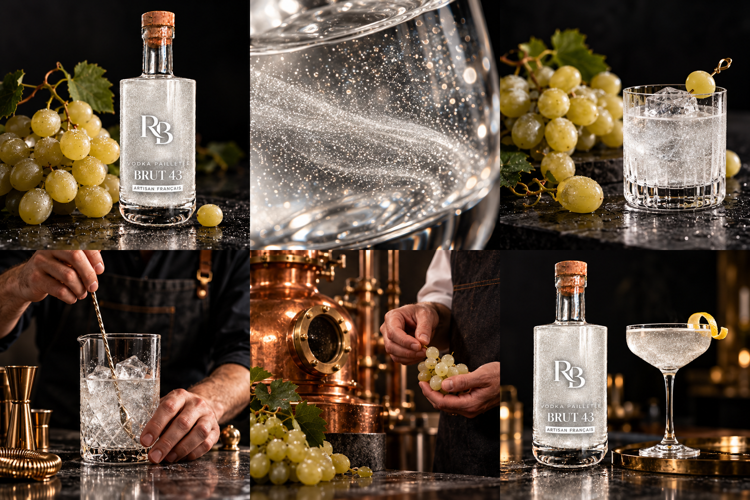 Direction photographique pour Vodka Brut 43 Pailletée